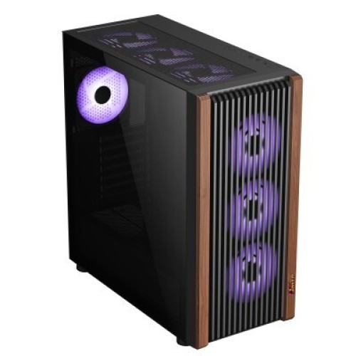 PC POWER WOOD MESH BK Casing With 4 FANS