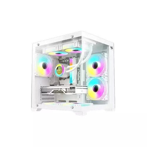 ARS Precious 007 INFINITY ARGB M-ATX Mid Tower Gaming Casing White