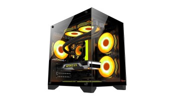 PC POWER OCEAN VIEW BK M-ATX GAMING CASING WITH 7 ARGB FAN and 350W POWER SUPPLY