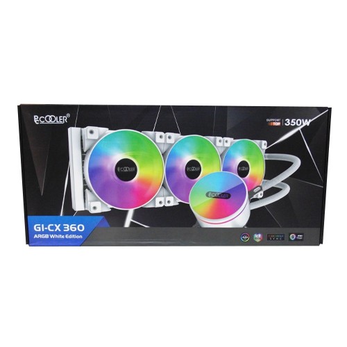 PCCOOLER GI-CX360 ARGB 360MM AIO CPU LIQUID COOLER (WHITE)